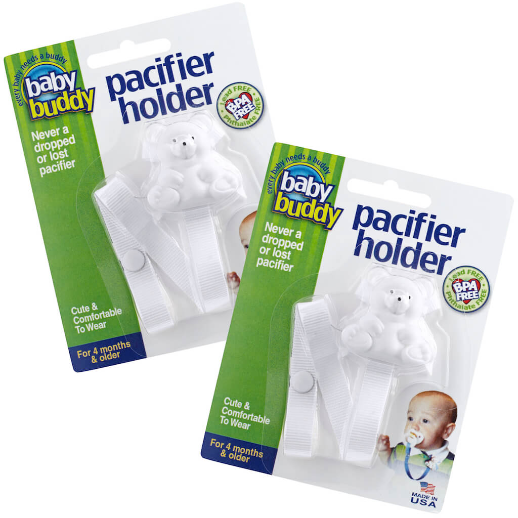 Baby Buddy Bear Pacifier Holder Nipple Strap Clips Baby Shirt Snaps to Paci - Picture 19 of 26