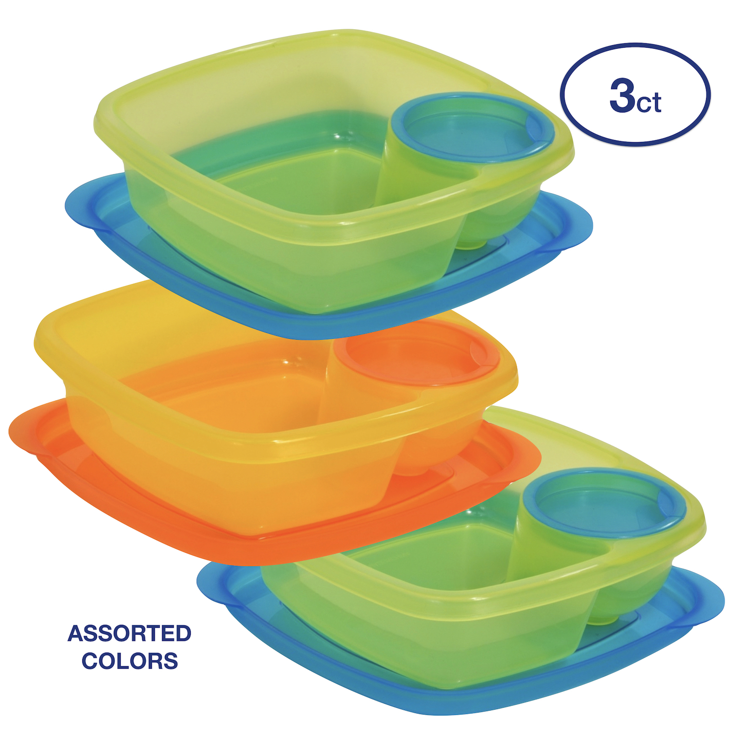 Take A Dip 2 Side Food Storage Lunch Snack Container 2oz Dip Section Storage - Picture 10 of 10